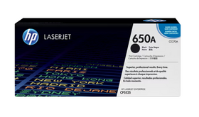 HP 650A Black Original LaserJet Toner Cartridge, CE270A