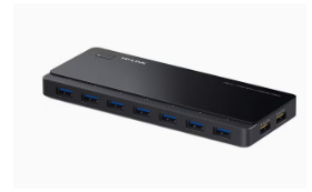 7-Port 3.0 USB Hub With 2 Charging Ports Black