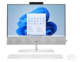 HP Pavilion 24-k1192nh All-in-One Desktop, Intel Core i5-11500T, 16GB RAM, 1TB SSD, 2GB Graphics, DOS, 23.8" Touchscreen, Shell White