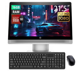 HP ProOne 600 G2 All-in-One Used Desktop, Intel Core i5-6th Gen, 8GB RAM, 256GB SSD, 21.5-Inch Display
