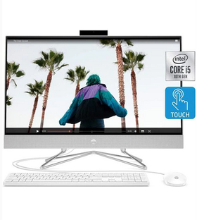 HP 27-Inch Touchscreen All-In-One Desktop Computer, 10th Gen Intel Core i5-1035G1 Processor, 12 GB RAM, 512 GB SSD, Windows 10 Home (27-dp0170, Silver)