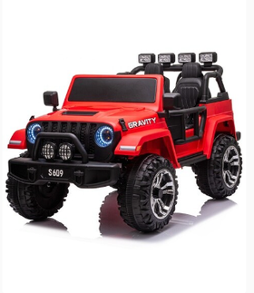2 Seater Ride on Car Truck, 12V Large Electric car Vehicles 2 Seater Battery Powered Cars for Kids with Remote Control, Spring Suspension, LED Lights, Music (RED) S609