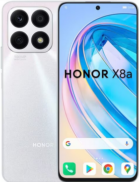 Honor X8a Smartphone, Dual SIM, 8GB, 128GB, Unlocked, Android 12, Silver (100MP Triple Camera, 6.7" 90Hz Fullview Display)